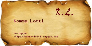 Komsa Lotti névjegykártya
